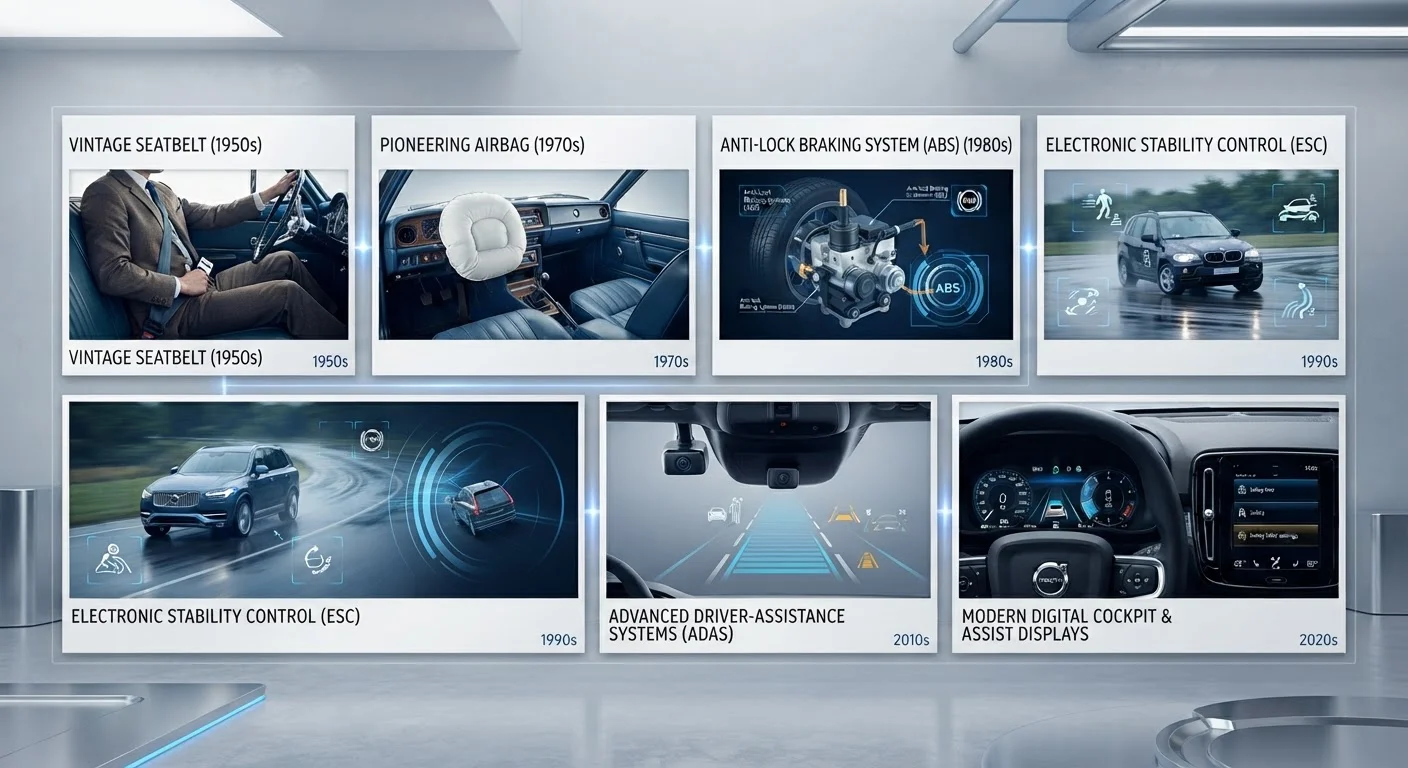 Car Safety Technology from Seatbelts to Autonomous Features: A Complete Timeline
