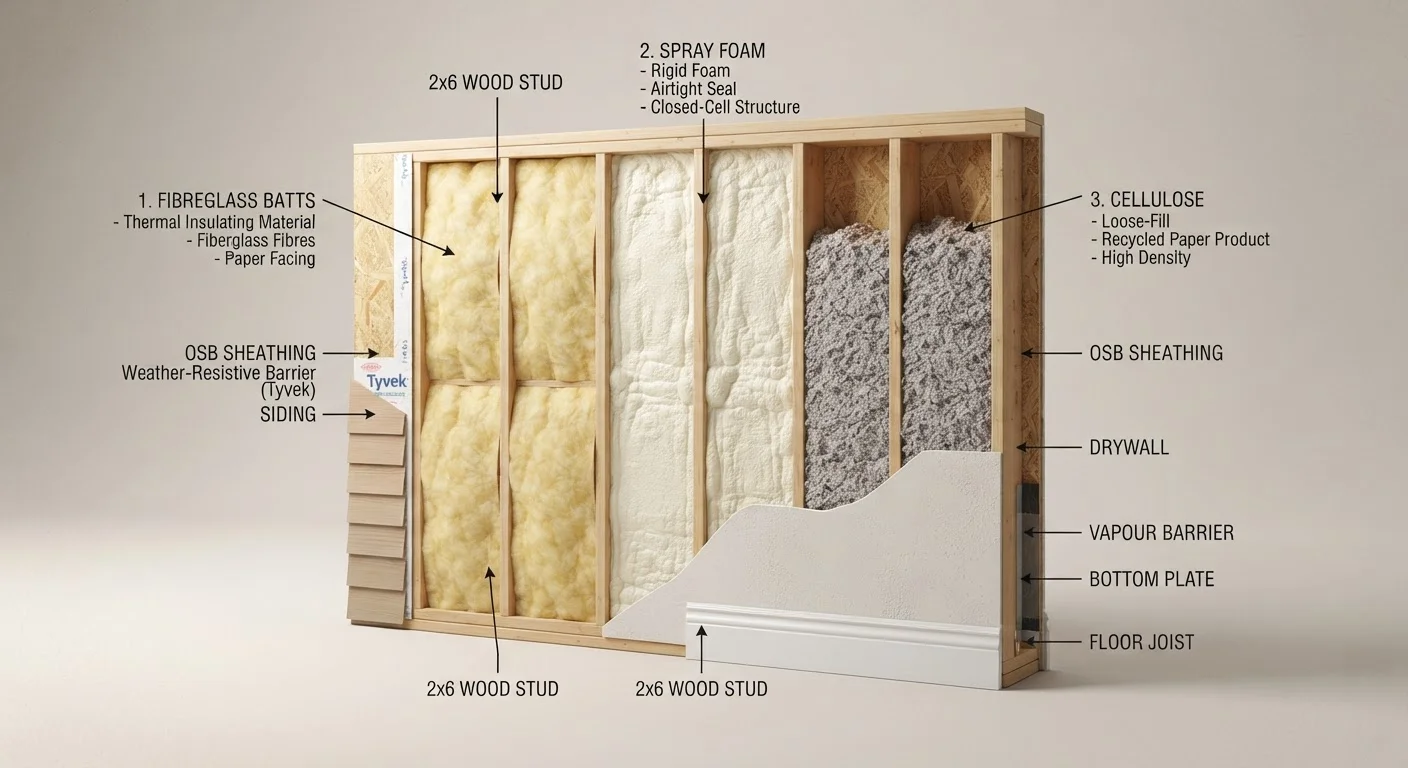 Insulation Types Explained: Fibreglass, Foam, and Cellulose Compared