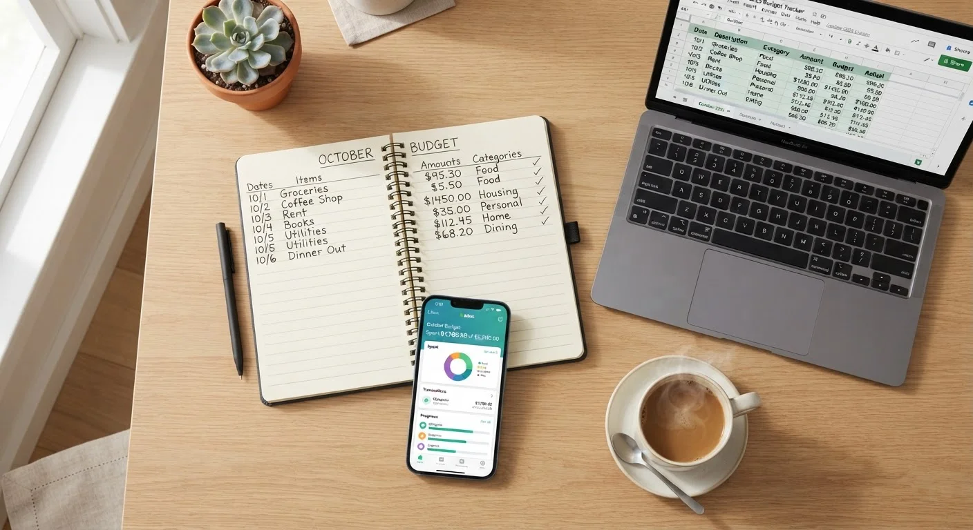 Tracking Spending by Hand vs. Using a Spreadsheet vs. an App